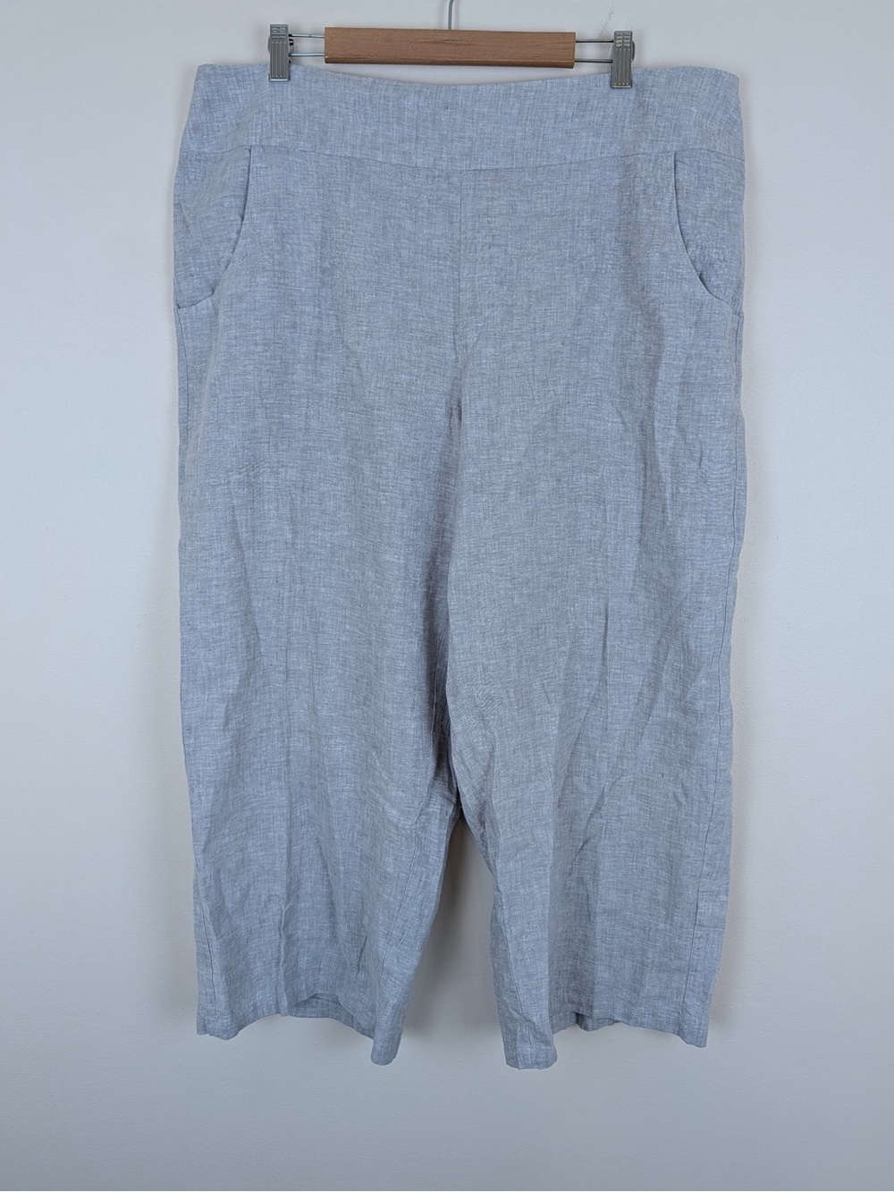 Habitat Solid Crop Pull On Pants Linen Cotton Blend